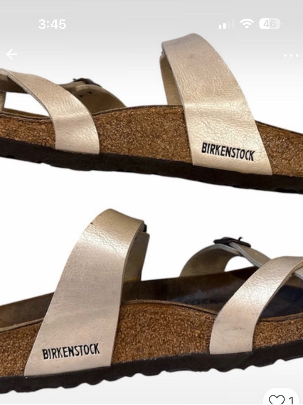 Women’s Birkenstock Graceful Pearl Leather Cork Sandals Size 8 or 39 - Picture 2 of 5